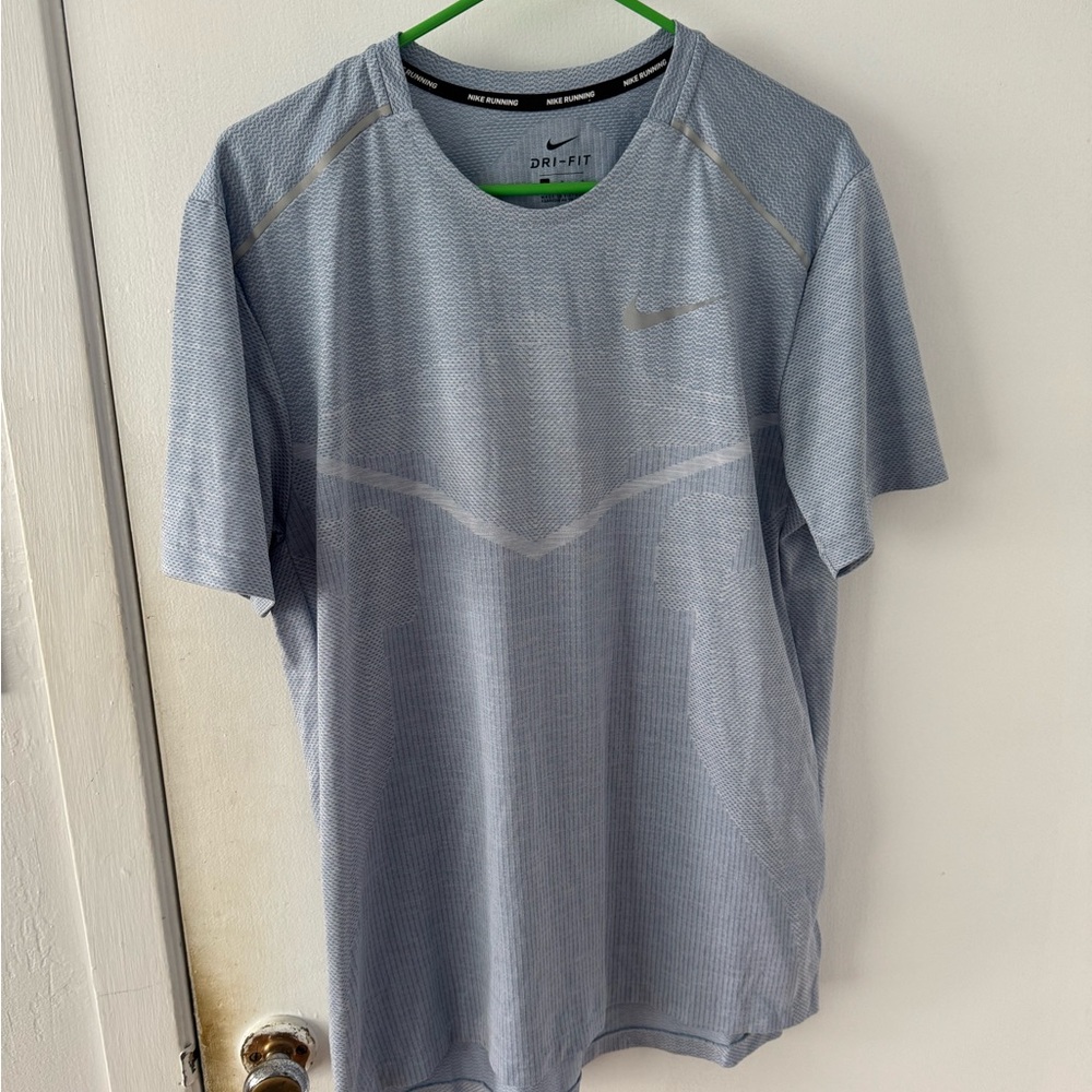 Nike Men's Blue Knit Dri-Fit Running Shirt